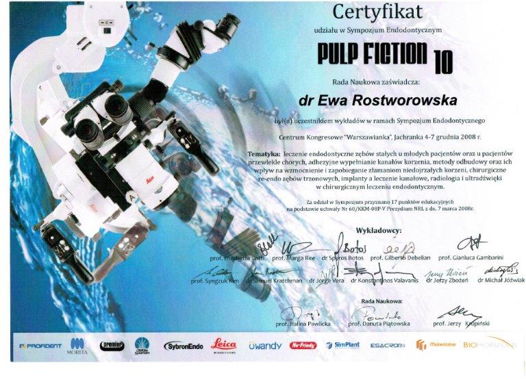 Certificate - Dr Ewa Rostworowska
