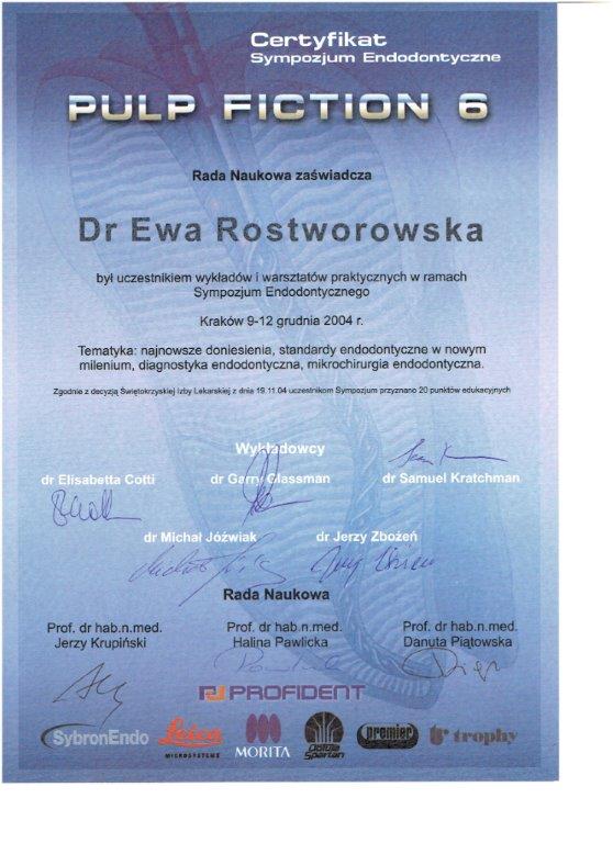 Certificate - Dr Ewa Rostworowska